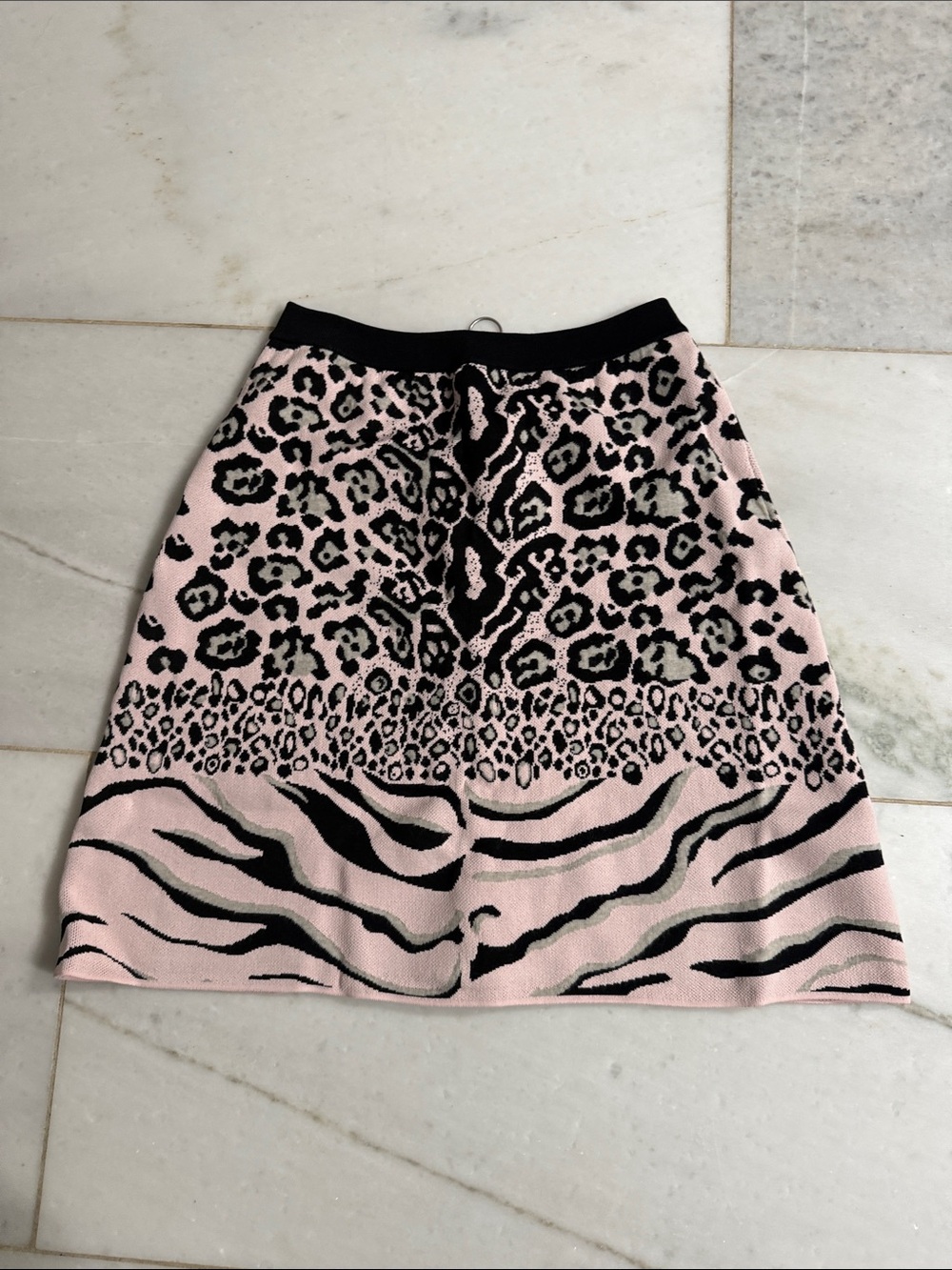 Stella McCartney Animal Print Knit A-Line Skirt - Pink